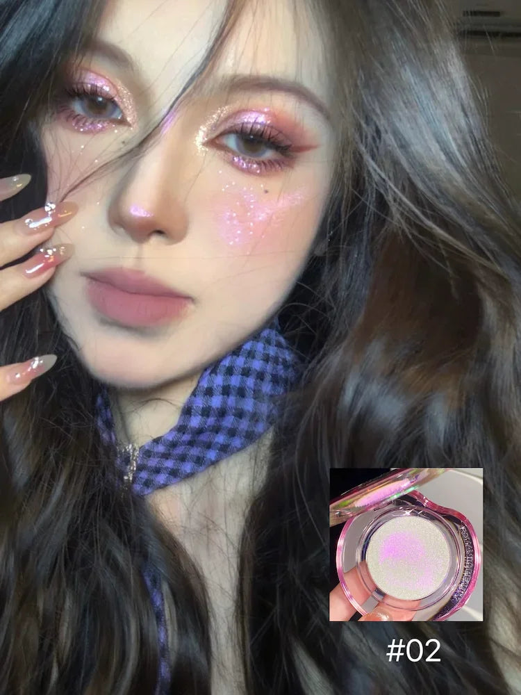 RMT High Gloss Chameleon Highlight Matte Purple Fine Powder Cream Blusher Shiny Face Brightening Integrated Plate ROMATIC Makeup