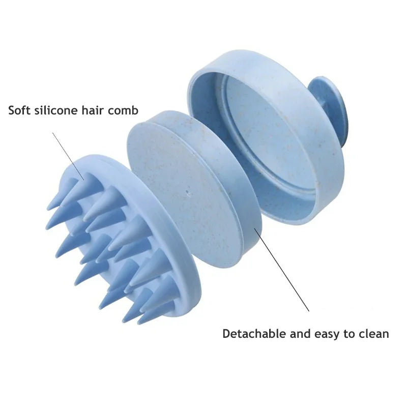 2-in-1 Silicone Scalp Massager & Shampoo Brush - Painless Hair Growth Stimulator for Shower, Gentle Head Spa Tool