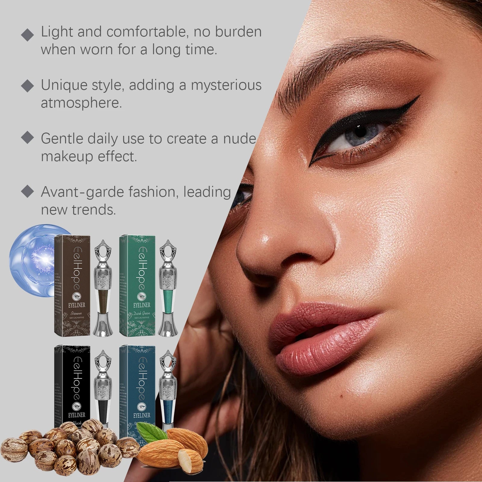 Antioxidant Colored Eyeliner Enhances Barrier Boosts Skin Resistance Reduces Eye Irritation Naturally Long-Lasting Comfortable