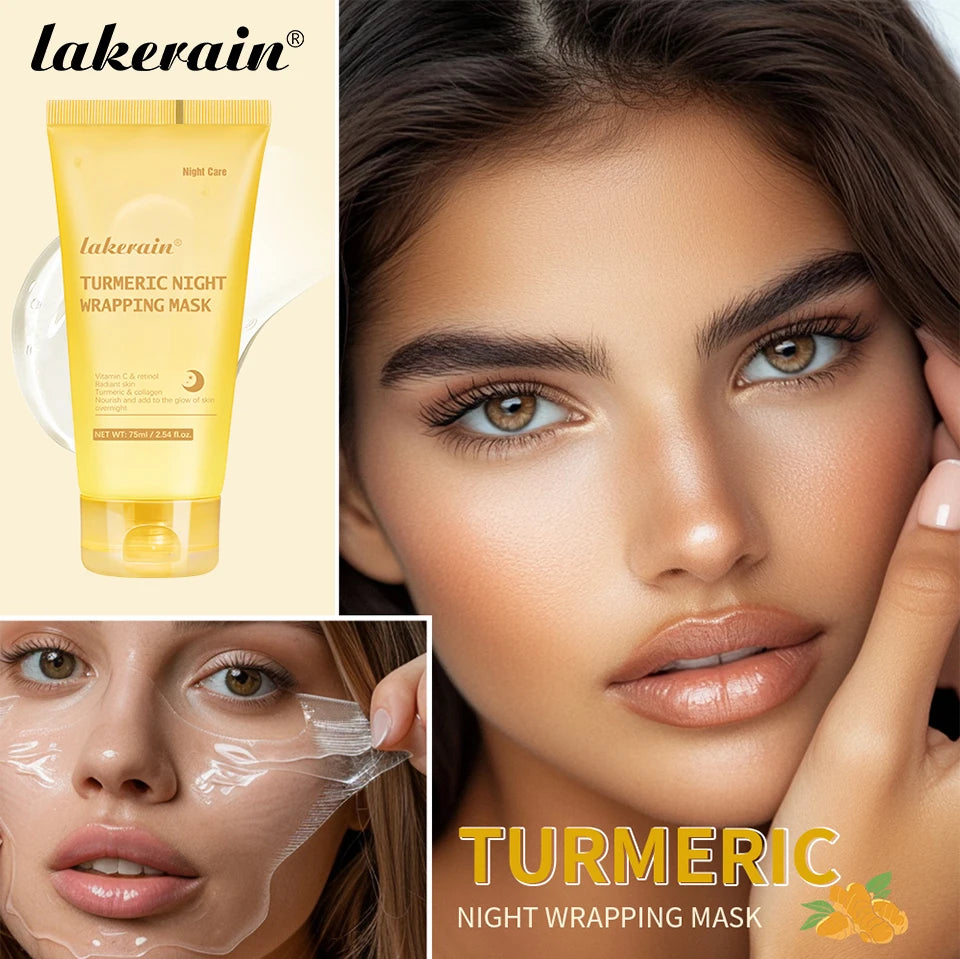 Overnight Wrapping Peel Off Mask Kojic Acid Turmeric Nourishes Hydrolyzed Collagen Glowing Skin Skin Firmnes Korean Skincare