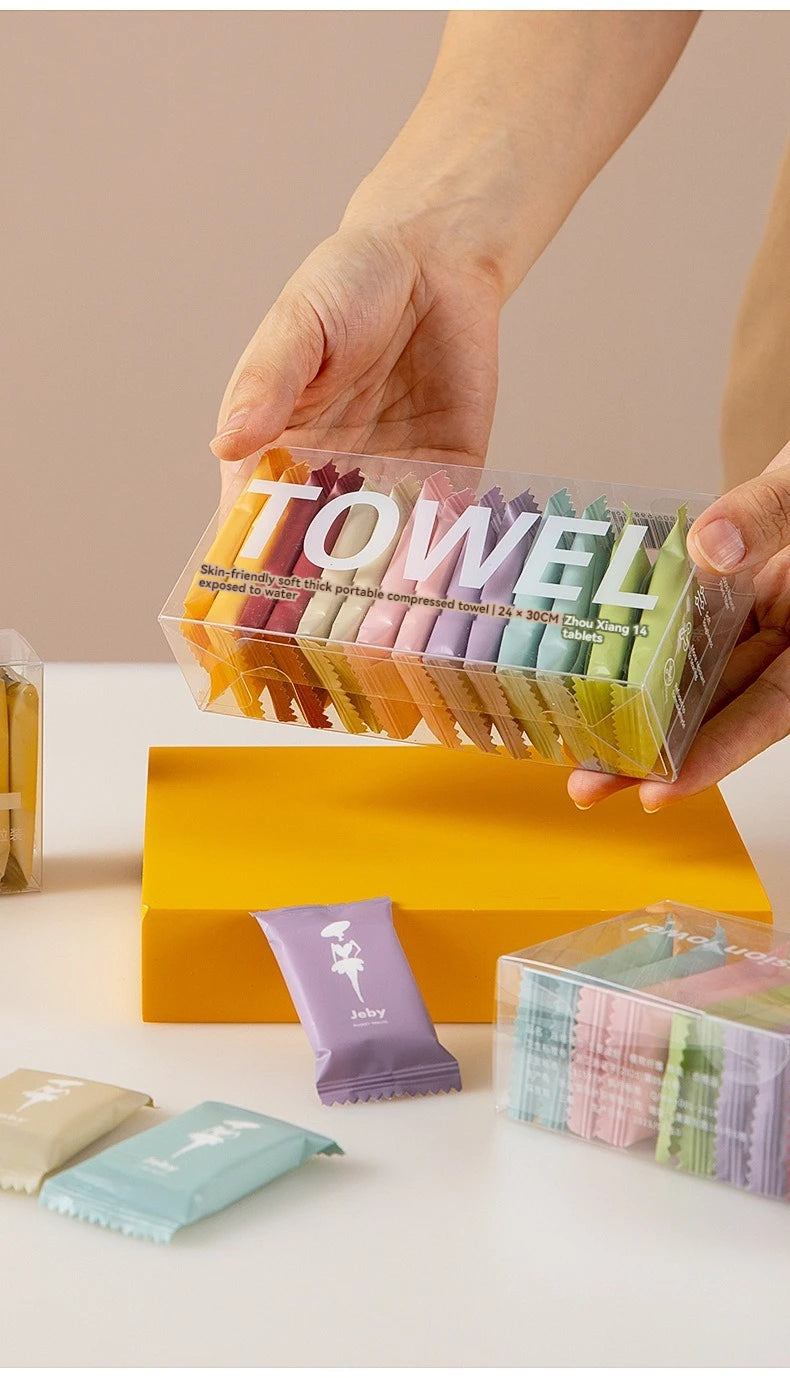 Thick Cotton One-time Compressed Towel Washcloth Portable Face Towel for Travel Independent Packing Bath Towel Clean Face
