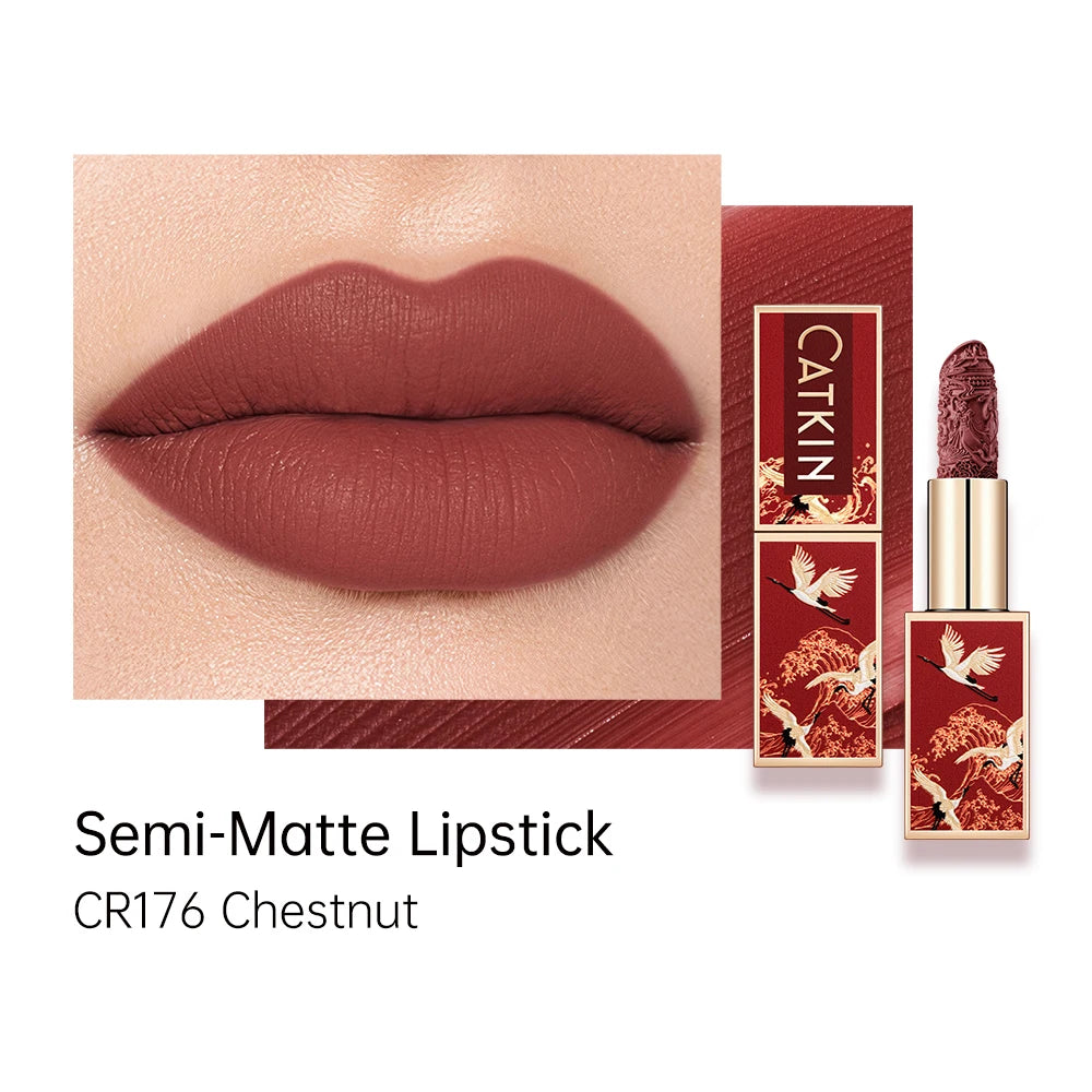 CATKIN Makeup Velvet Matte Lipstick, Hydrating Satin Long Lasting Lipstick with Smooth and Creamy Texture