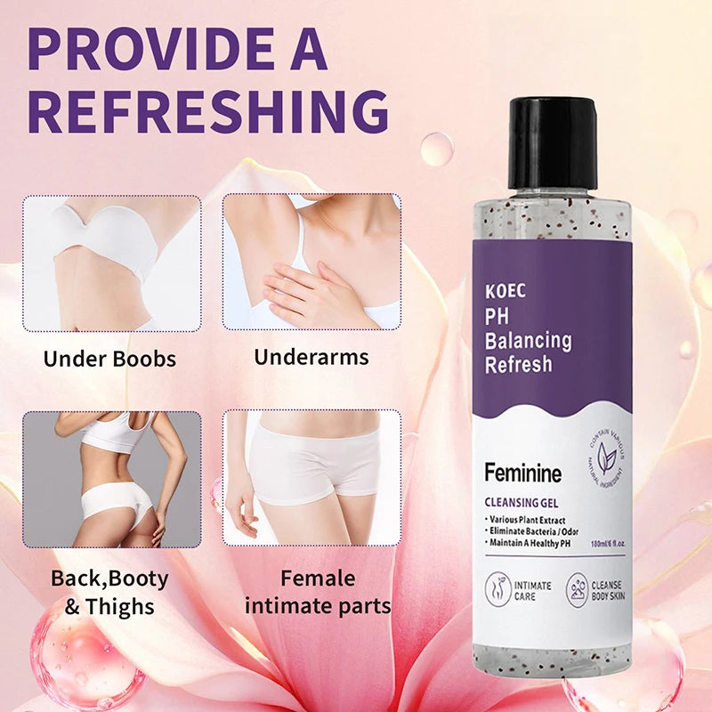 Women PH Balancing Cleansing Wash Shower Gel Set Natural Plant Extract Aloe Vera Gentle Intimate Care Daily Refreshing Body Care