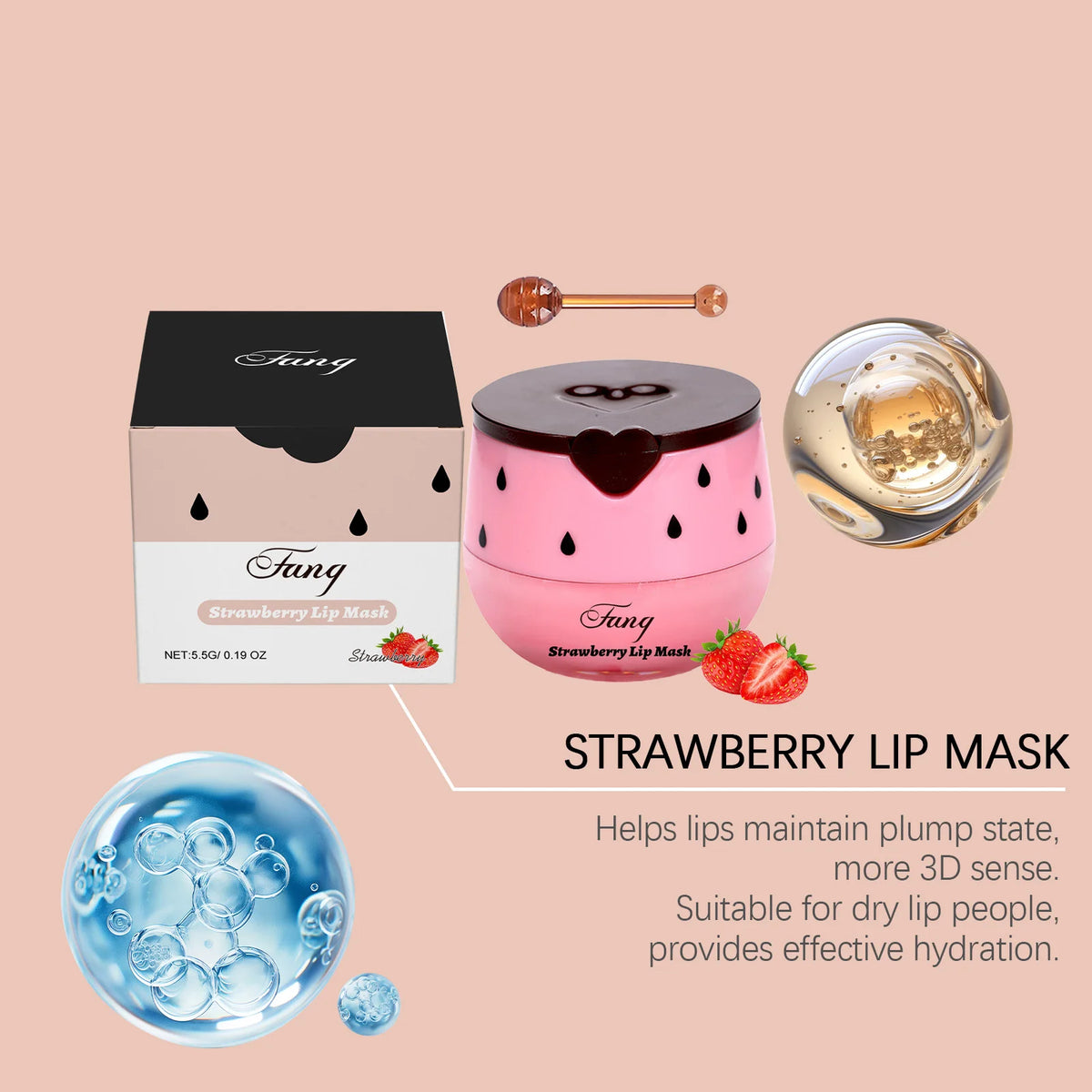 Lip Sleep Mask Night Sleep Moisturizing Lip Gloss Bleach Cream Exfoliating Fade Lip Lines Strawberry Honey Nourishing Lip Care