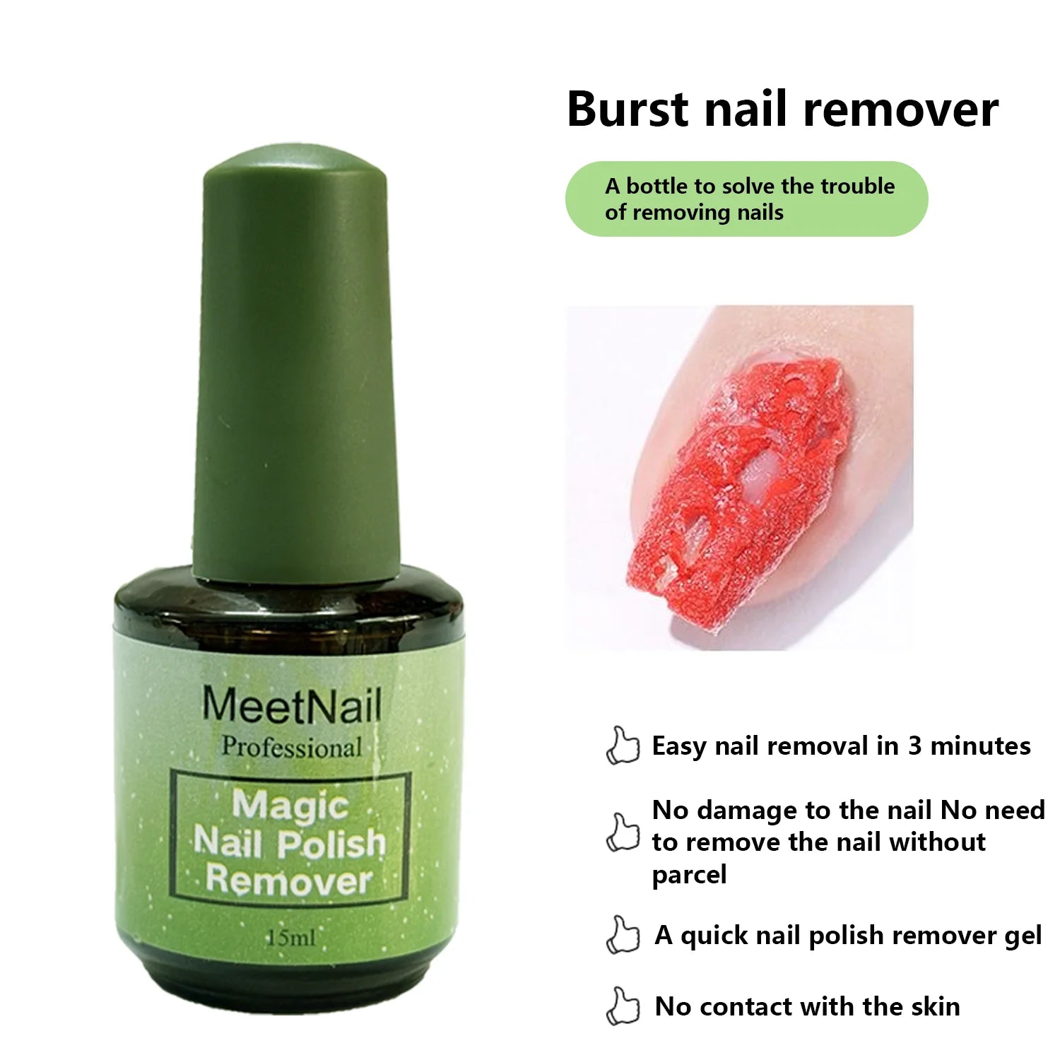15ML Gel Nail Polish Remover No Need Soaking or Wrapping Gel Remover for Nails 3-5 Minutes Easy And Quick