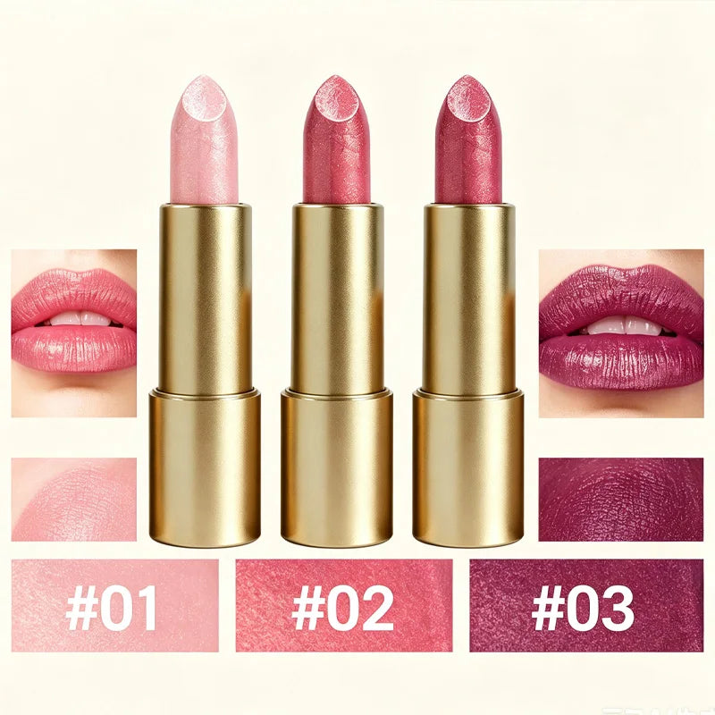JUJU DREAM Shiny Glitter Lipstick Waterproof Long Lasting Shimmer Lip Makeup for Women