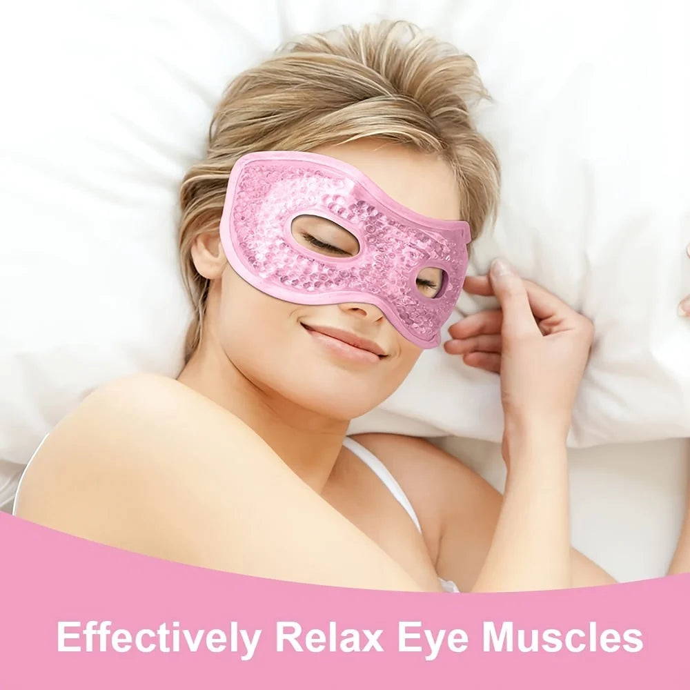 Cooling Gel Eye Mask with Eye Holes Cold Eye Packs for Puffiness & Swelling Reusable Hot Cold Compress Heat Ice Gel Pack