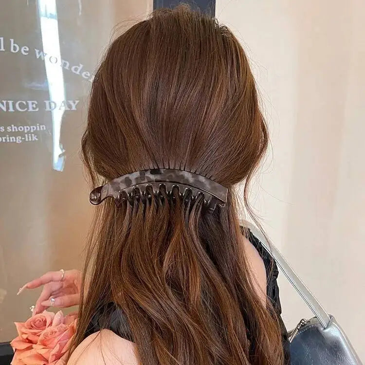 Tortoiseshell Banana Hair Clip Fish Shaped Hairpin For Women Hair Accessories Hairgrips Twist Clamp Ponytail Barrettes Headwear