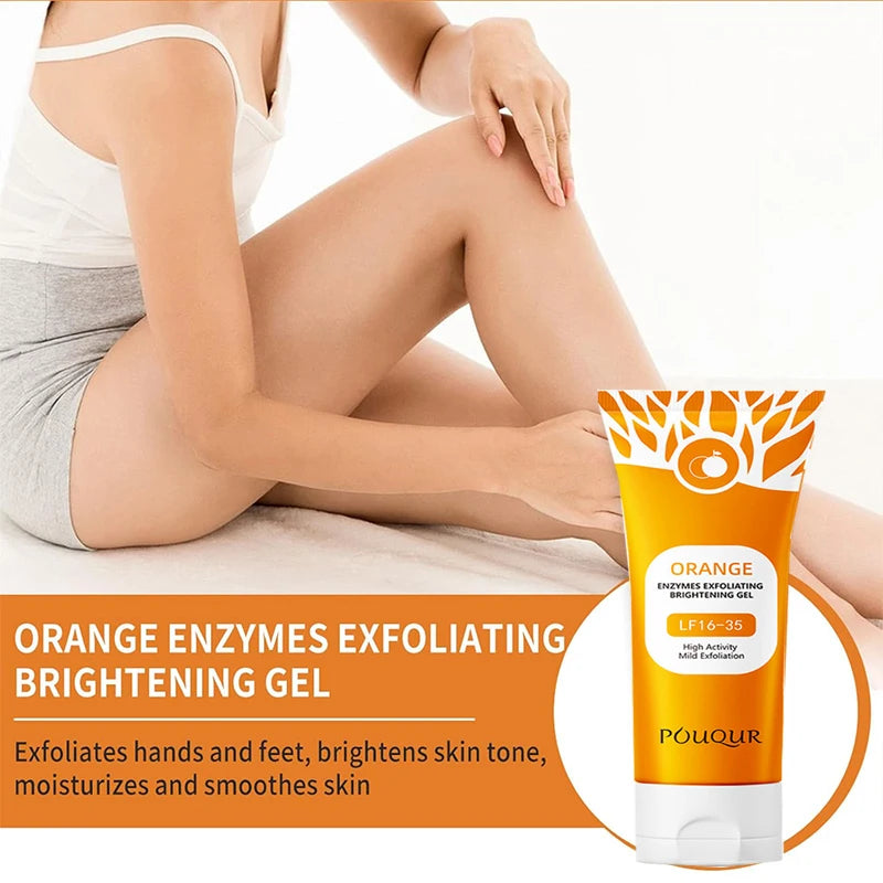 Orange Exfoliating Gel Cream Moisturizer Face Body Scrub Gel Deep Cleansing Moisturizing Facial Exfoliator Peeling Face Scrub