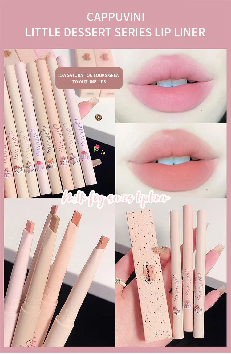 CAPPUVINI Matte Lip Liner Outline Lips Lipstick Pen Waterproof Long-lasting Color Lip Pencil Lipstick Pen