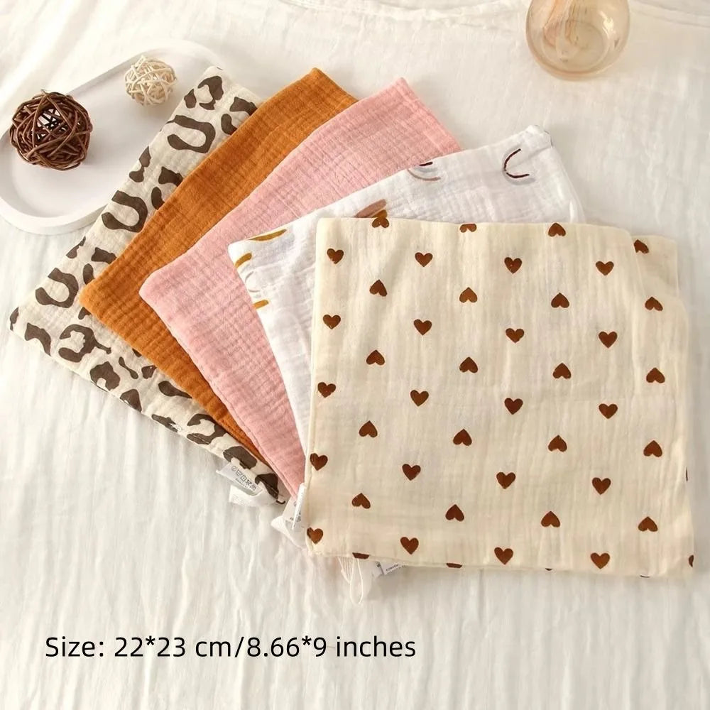 Portable High Quality 4-Layer Pure Cotton Cotton Washcloth Absorbent Soft Square Towels Gauze Cotton Towels Newborn Burp Cloth