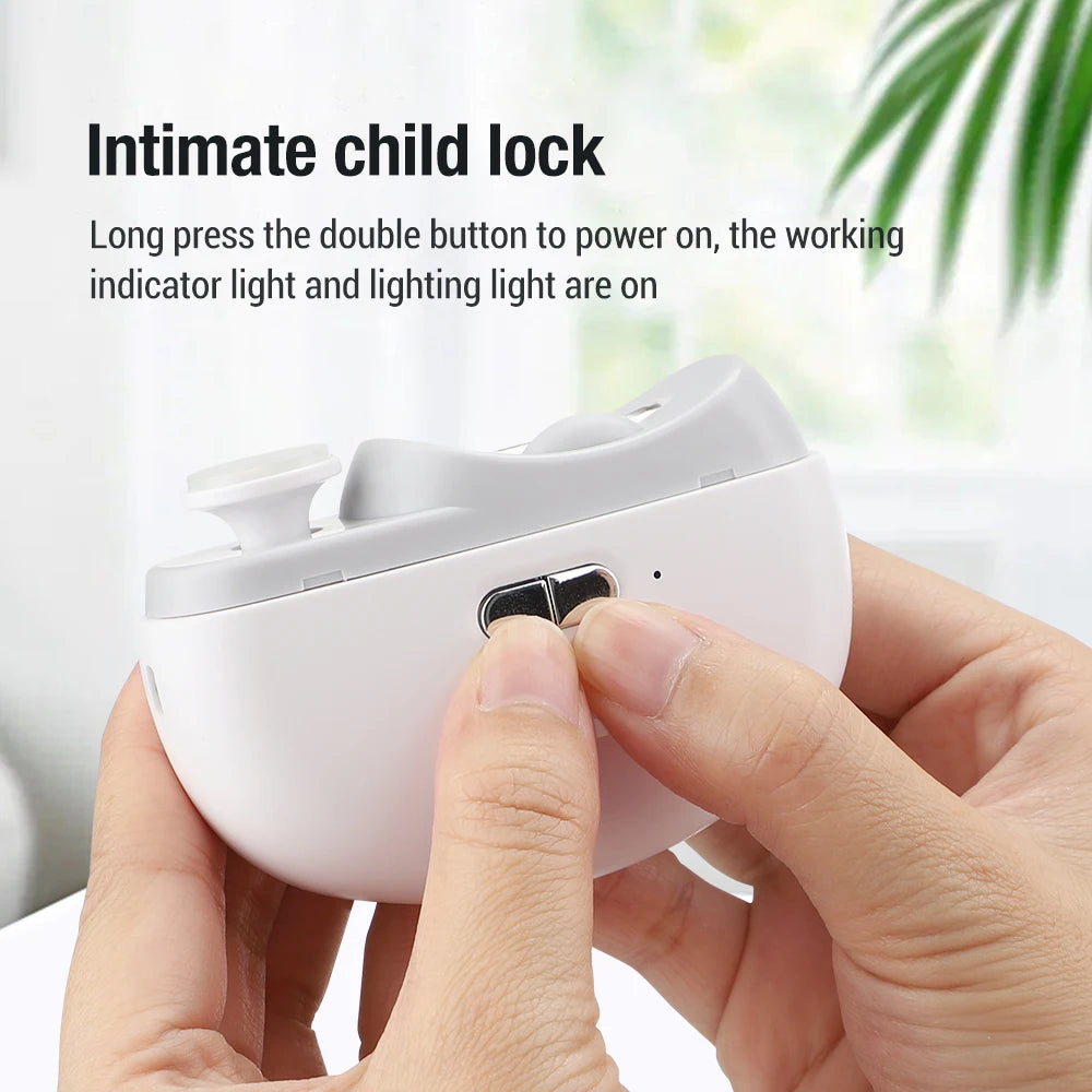Electric Nail Clipper Cutter With LED Light 2in 1 Automatic Nail Grinder Trimmer For Baby Adult Mini Manicure Tools Nail Care