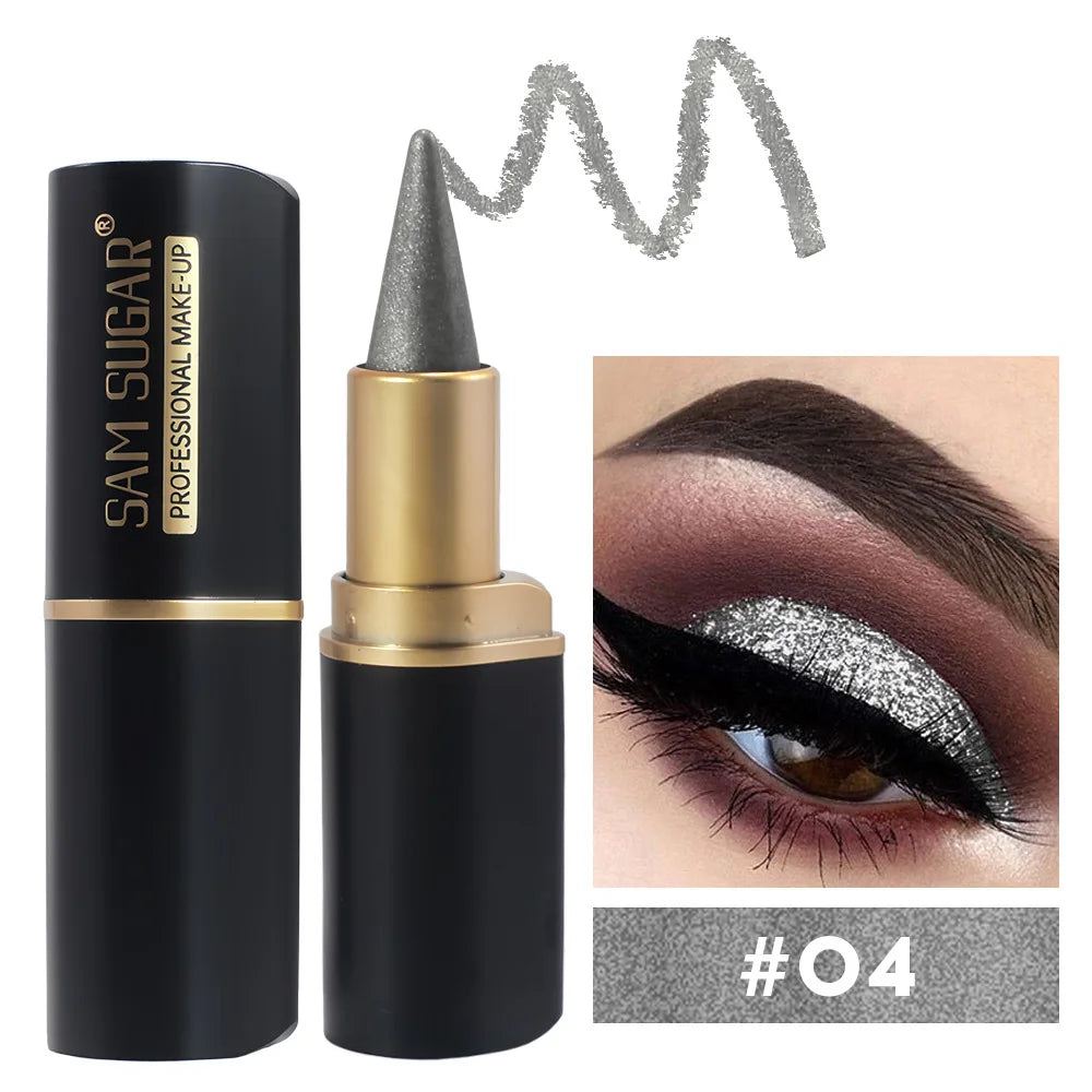 Black Waterproof Eyeliner Pen Long Lasting 24H Smudge Proof Gel Makeup Highlighter For Smokey Eye Look Fast Drying