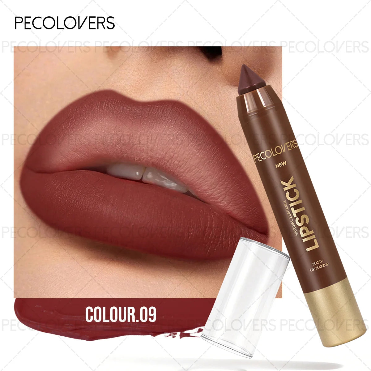 1PC Brown Matte Lip Liner Crayon, Smooth Application, Highly Pigmented, Long-lasting Wear, Lip Cosmetics