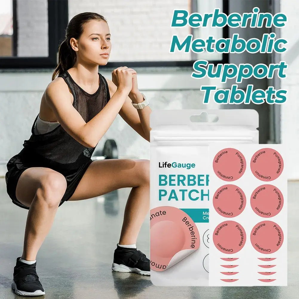 Berberine Transdermal Patches, Natural Metabolism & Cravings Support Patch, Gentle Nourishing Body Care Sticker for Daily Use