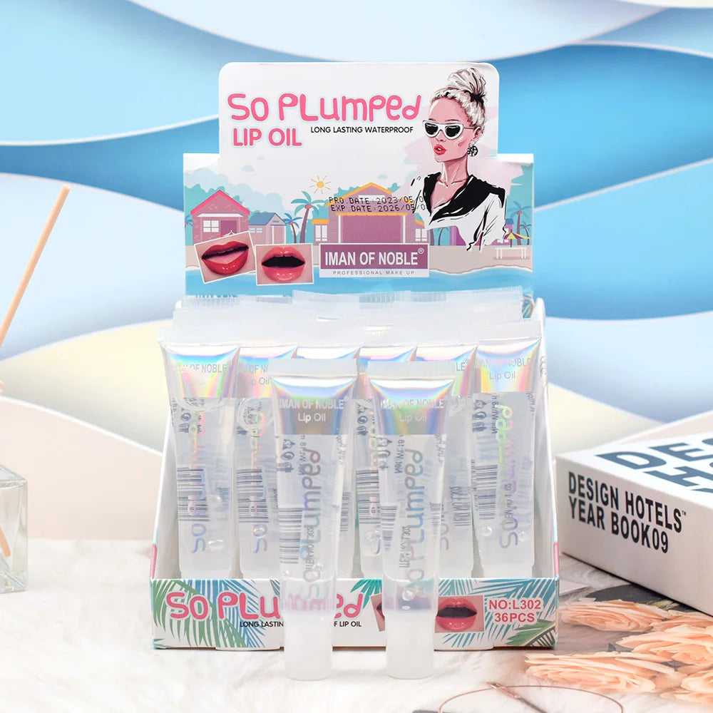6Pcs Fruity Flavor Watery Glossy Lip Gloss Set Clear Lip Gel Hydrating Moisturizing Lip Gloss Women Lips Makeup