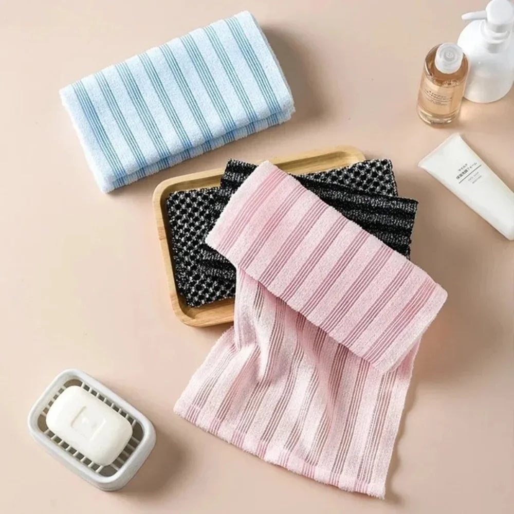 1Pcs Double Sided Long Nylon Exfoliating Back Scrub Towel Japanese Painless Body Mud Rub Strip Shower Bathroom Accessories