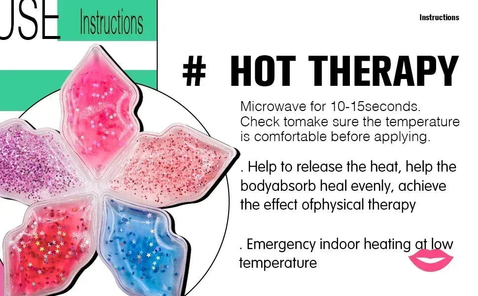 Lip Gel Ice Packs Cold Use for Lip Surgery Flexible Reusable Cooling Pad Cold Compress for Cosmetic Injuries Pain Relief