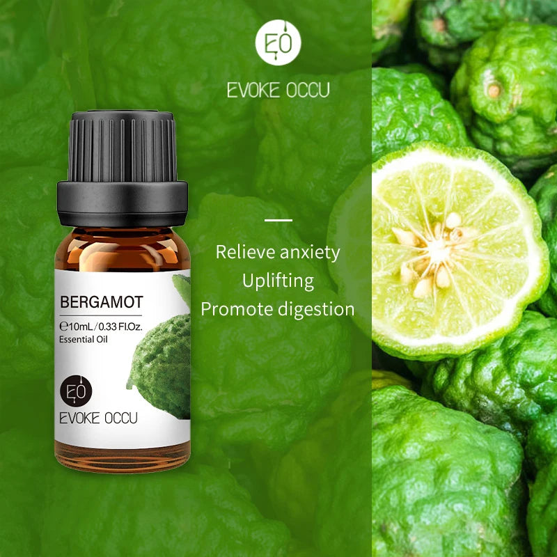 EVOKE OCCU 10mL Essential Oil, Lavender Jasmine Rose Vanilla Pure Natural Oil for Diffuser Humidifier Massage Candle Soap Making