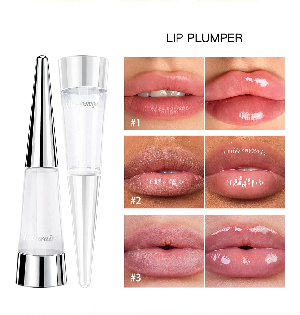 Lakerain Lip Plumper Moisturizing Lip Gloss Transparent Plump Lips Care Lip Stuffer Gift Korean Cosmetics