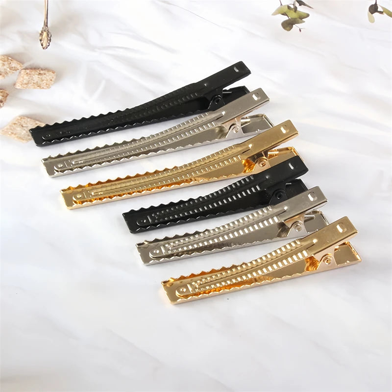 10pcs 20/32/40/55/65/80mm Metal Single Prong Alligator Hairpin Teeth Setting Accessories for Jewelry Making DIY Women Hair Clips