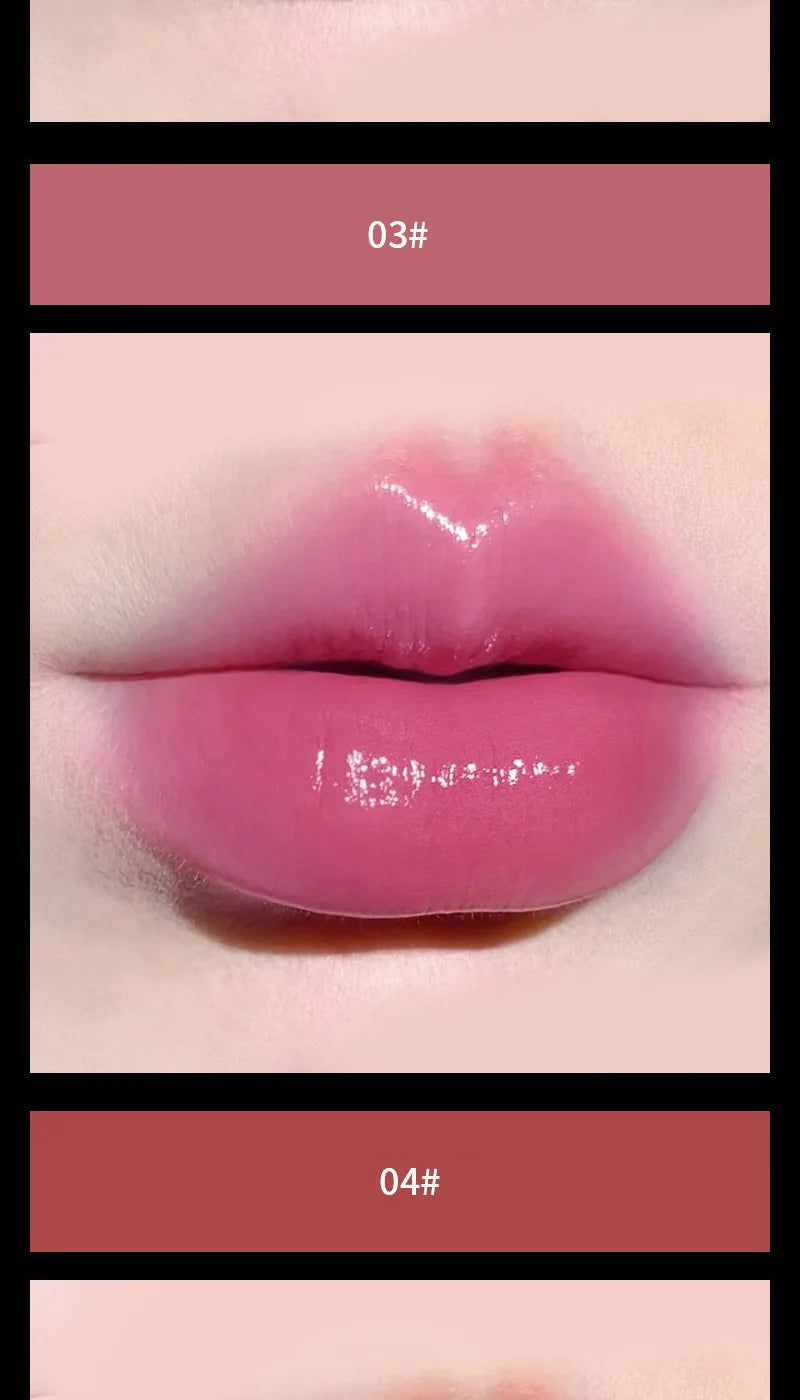 Lipstick Red Brown Lipstick Waterproof Moisturizing Mirror Lipstick Lip Gloss Natural Long-Lasting Makeup Valentine's Day Gift