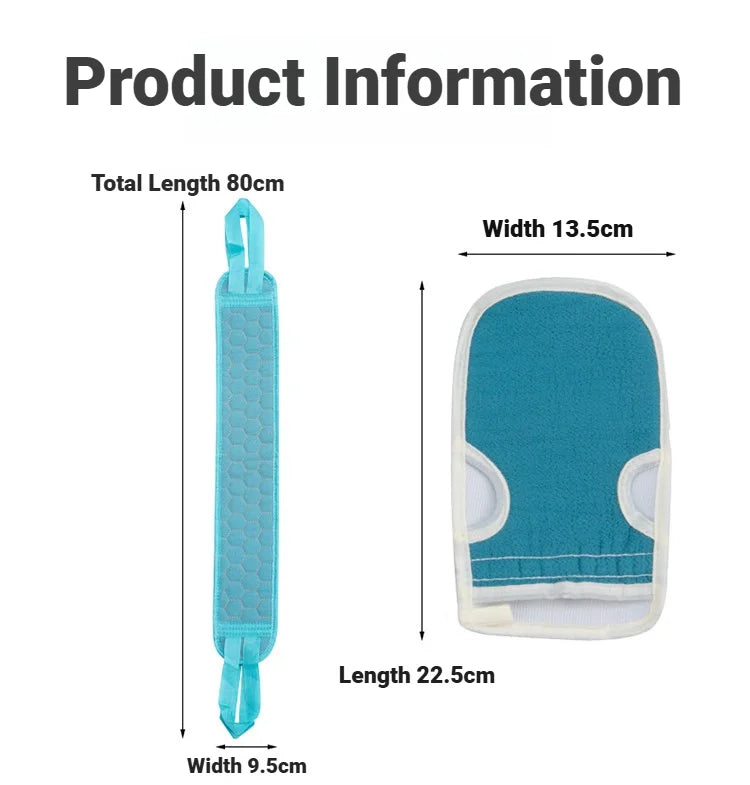 Exfoliating Body Care Set Includes Back Scrubber Bath Glove Loofah Pumice Sponge For Dead Skin Removal Shower Use