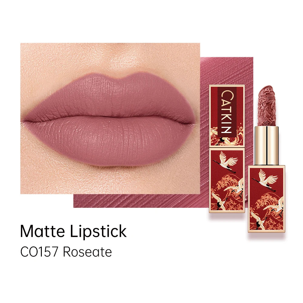 CATKIN Makeup Velvet Matte Lipstick, Hydrating Satin Long Lasting Lipstick with Smooth and Creamy Texture