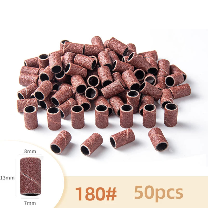 50/100Pcs Nail Sanding Bands For Electric Nail Drill Machine Replacement Sand Bands For Acrylic Gel Nails Manicure