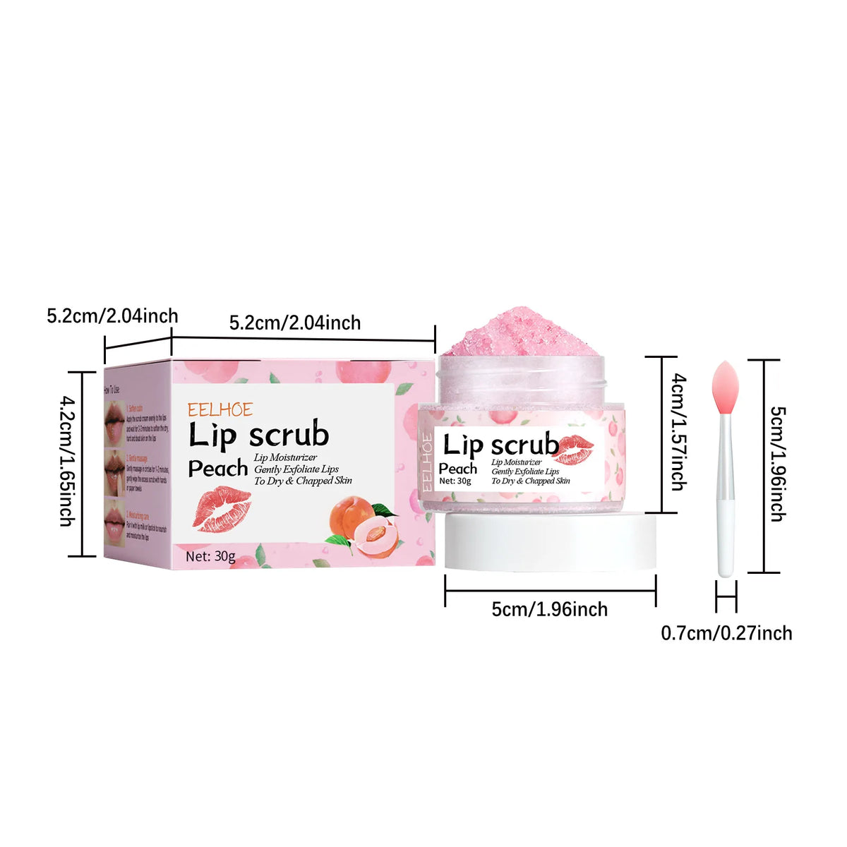 EELHOE Pink Lips Scrub Exfoliator Dead Skin Removal Lightening Fade Lip Lines Anti Dryness Moisturizing Makeup Lip Care Products
