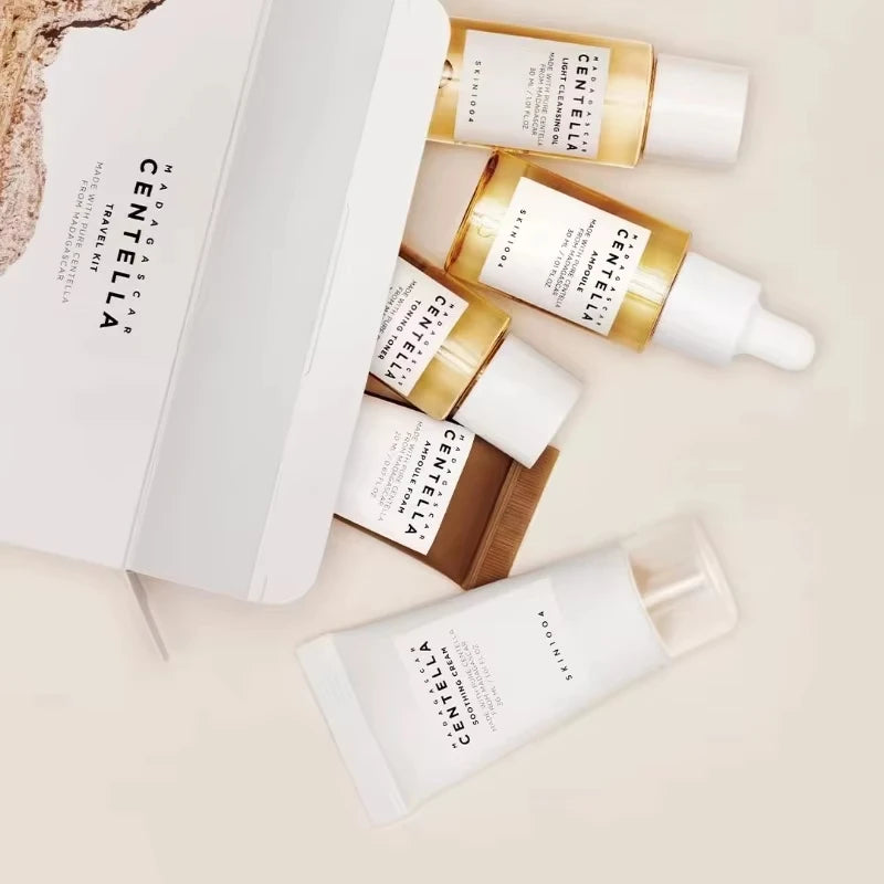 5Pcs SKIN1004 Madagascar Centella Travel Kit Set Cleansing Oil Toner Ampoule Cream Sun Cream Cica Soothing Calm Korea Skin Care