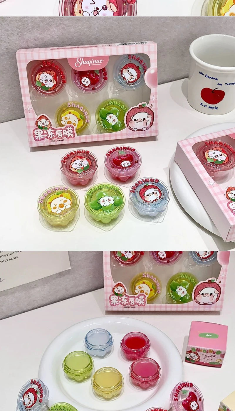 Shaqinuo Jelly Lip Mask Moisturizing and Hydrating Sleep Fruit Lip Balm for Students to Reduce Lip Lines and Prevent Dryness, a Christmas Gift Essential for Autumn and Winter.