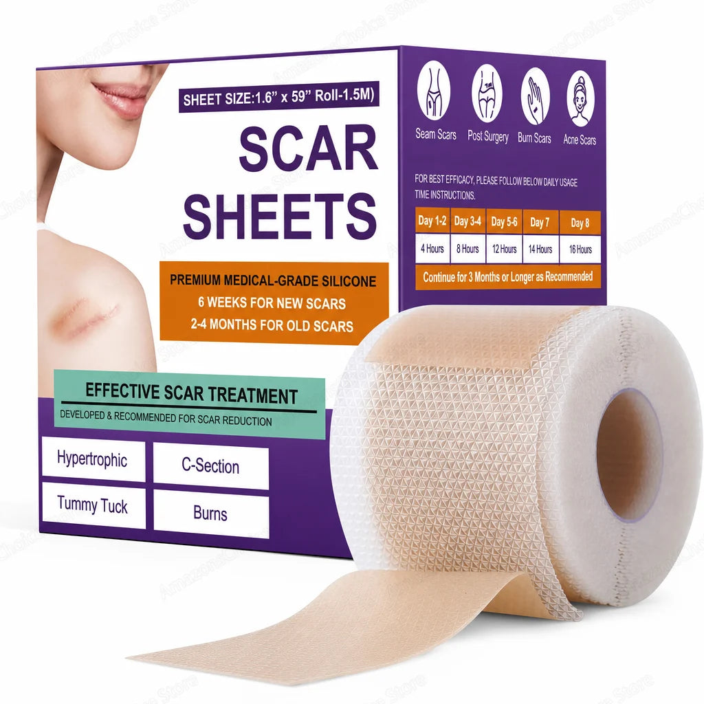 0.5M/1.5M/3M*4cm Silicone Scar Sheets Removal Strips Silicone Gel Scar Strip For Acne Keloid Surgery Burn Treatment Scar Patch