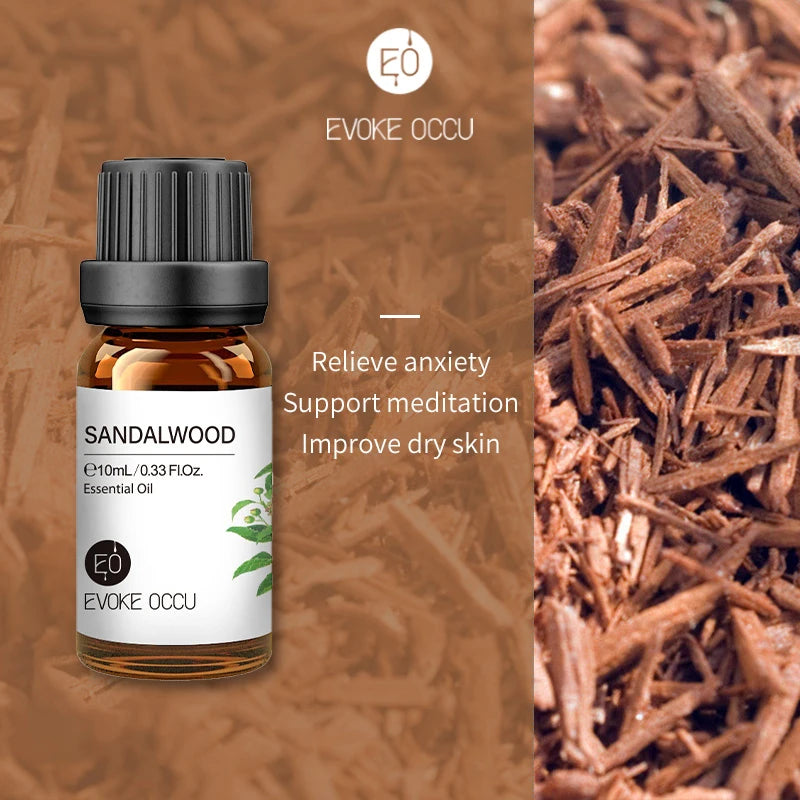 EVOKE OCCU 10mL Essential Oil, Lavender Jasmine Rose Vanilla Pure Natural Oil for Diffuser Humidifier Massage Candle Soap Making