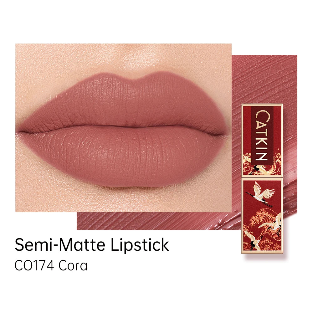 CATKIN Makeup Velvet Matte Lipstick, Hydrating Satin Long Lasting Lipstick with Smooth and Creamy Texture