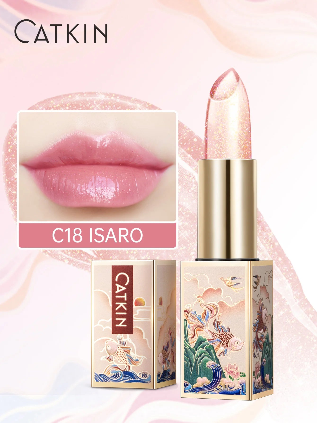 CATKIN Tinted Lip Balm Color Changing Lipstick Ultra Hydrating Natural Lip Moistrurizer with Vitamin E Nourishing For Cracked &