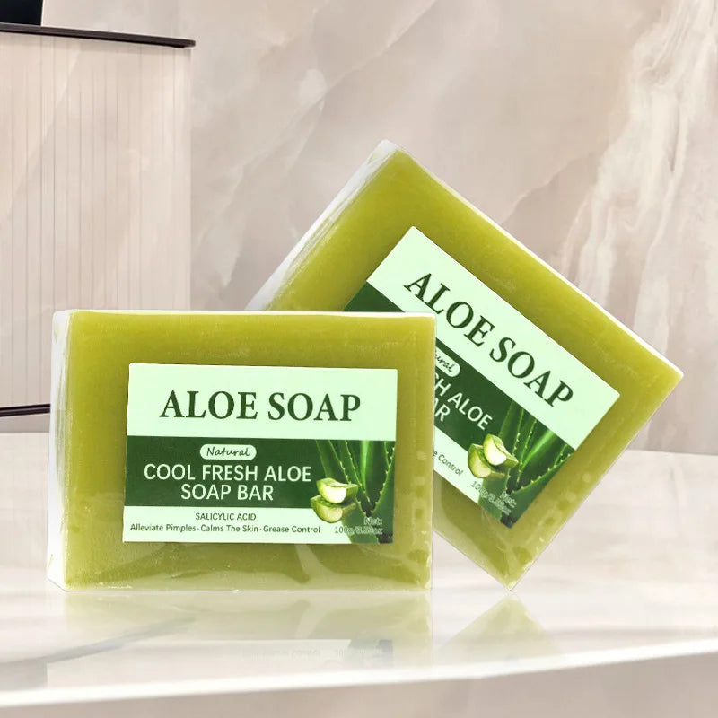 1/2/4/6Pcs Aloe Vera Whitening Soap, Remove Acne, Pimples, Skin Radiant, Improve Skin Luster, Vegan Bath Wash for All Skin Types