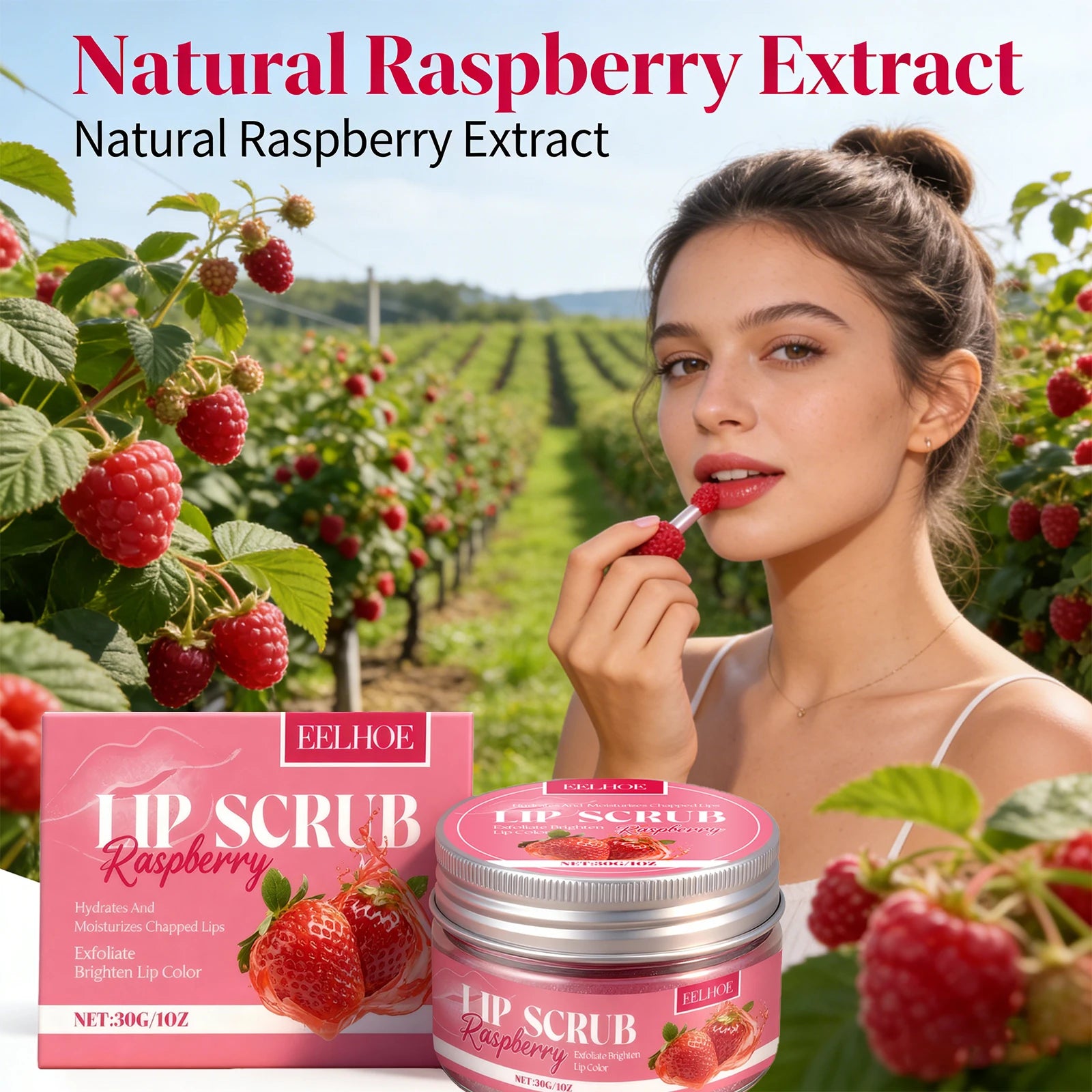 Strawberry Lip Scrub Exfoliating Soothing Lips Preventing Dryness Cracking Improving Dullness Brightening Moisturizing Lip Care