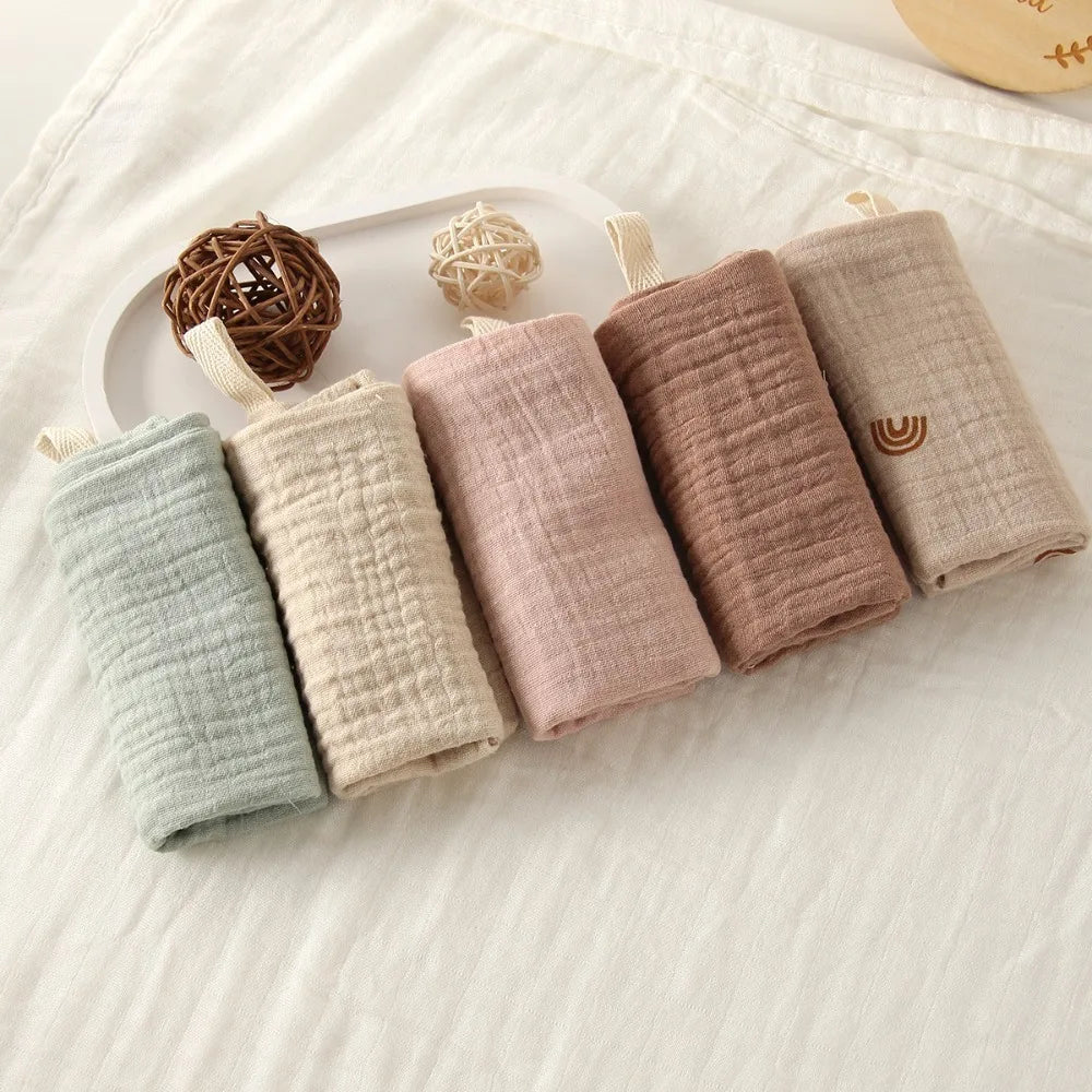 Portable High Quality 4-Layer Pure Cotton Cotton Washcloth Absorbent Soft Square Towels Gauze Cotton Towels Newborn Burp Cloth