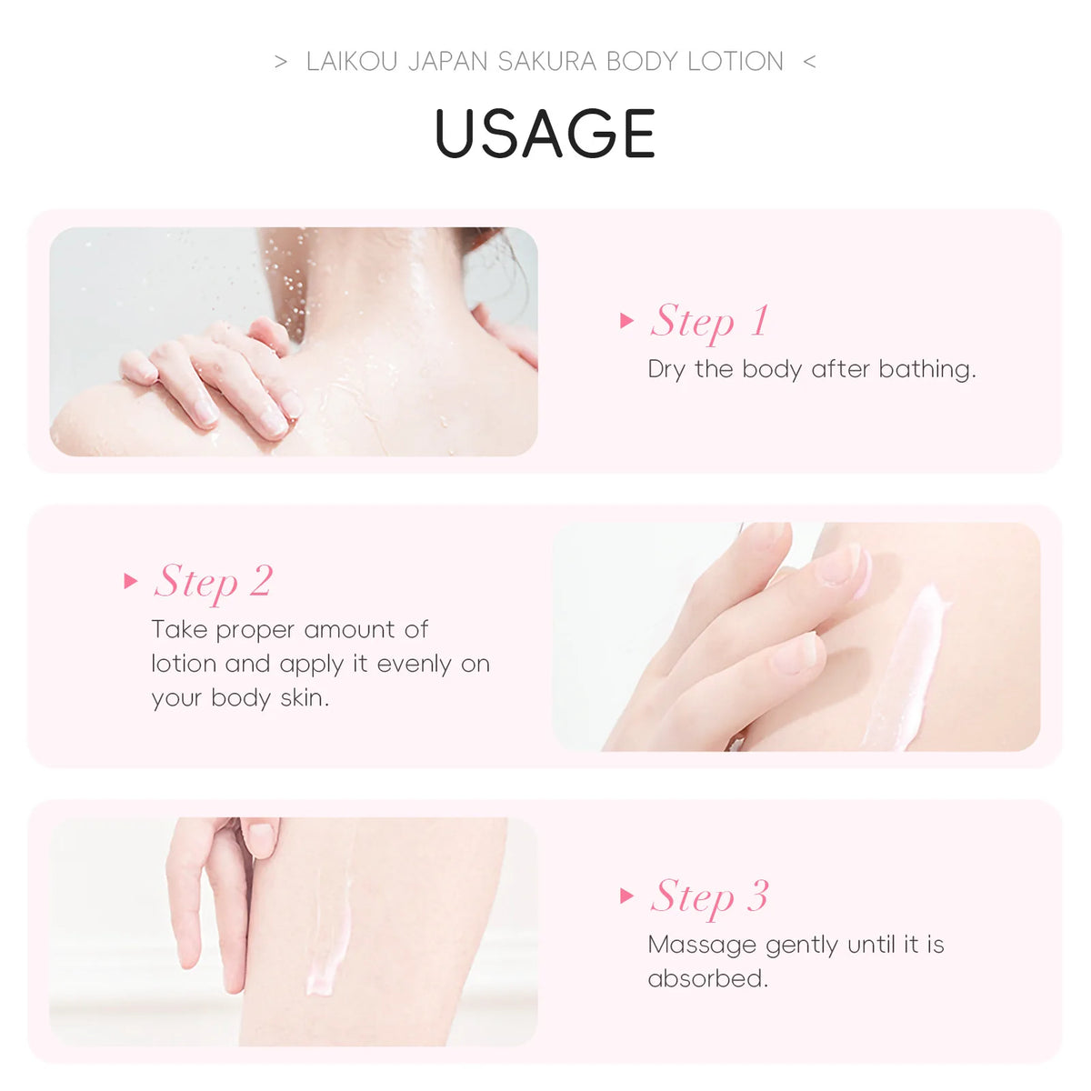 Laikou Cherry Blossom Body Lotion Moisturizing & Repairing  Winter Chapped Skin Care Moisturizing Without Greasiness 200g/120g