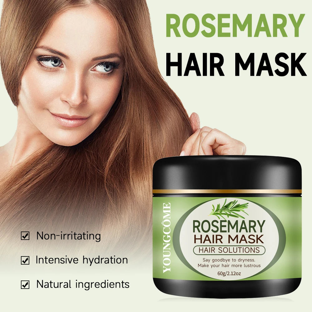 Rosemary Hair Essential Oil Hair Mask Nourishing Hair Oil Smoothing Shine Soft Hair Serum Repair Damaged Frizz Dry Hair Treatmen