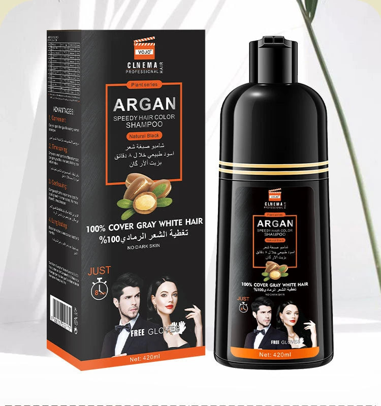 420ml Hair Dye,3-in-1 Hair Dye Shampoo Rapid Hair,Cleansing & Moisturising,Smoothing Black Hair Coloring Shampoo,Hair Care