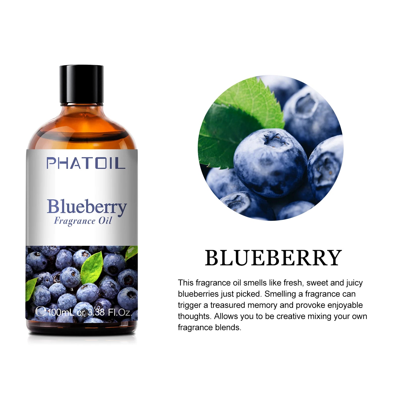 Phatoil 100ml Blueberry Fragrance Oils Coconut Vanilla Green Apple Mango Cranberry Strawberry Grape Guava Cherry Esssential Oils