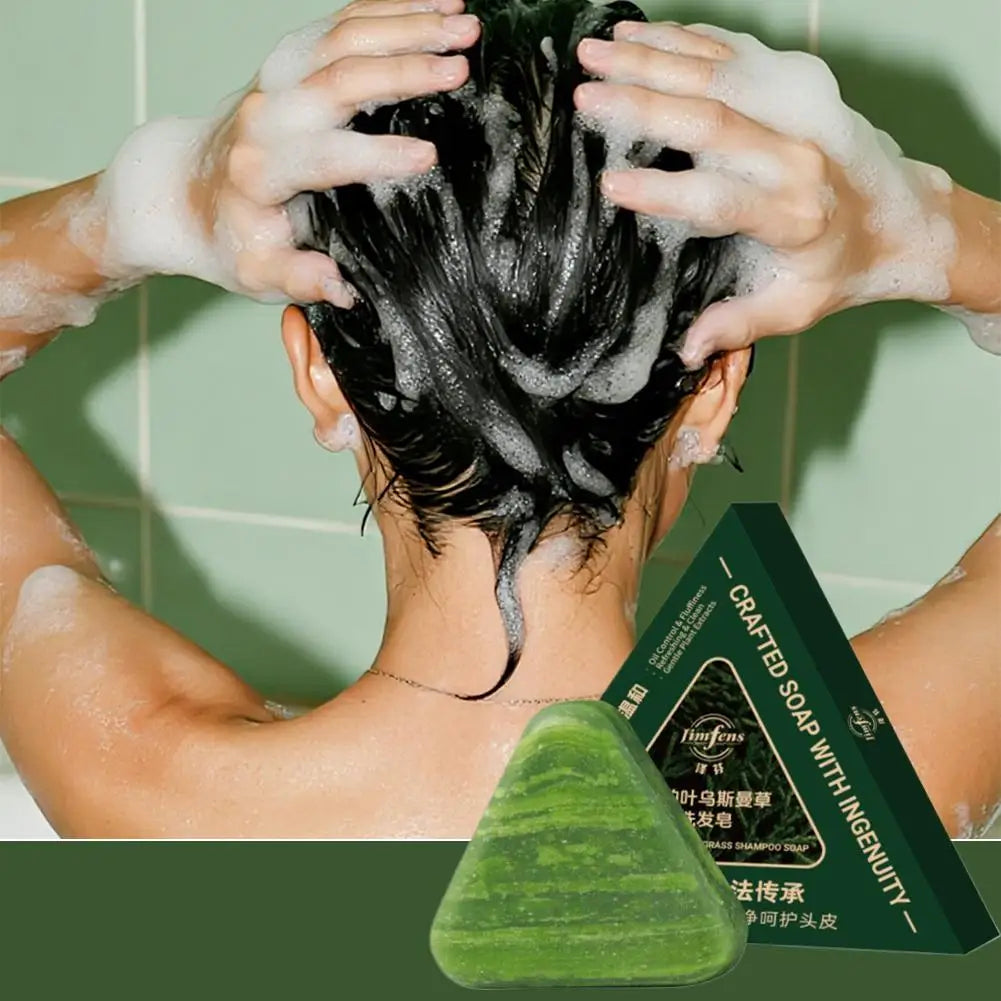 Herbal Extracts Hair Shampoo Bar Cleaning, Oil Control, Thickening Arborvitae Leaf And Usmal Grass Shampoo Bar Hair Care Soap