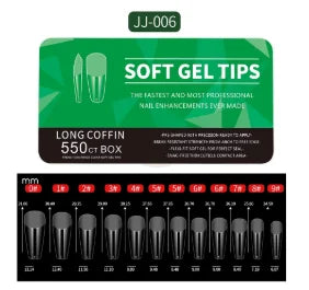 550Piece Medium and short soft gel nail tips Medium Apricot/Coffin Head Full Coverage Matte Extension Tool  Press-On Nail