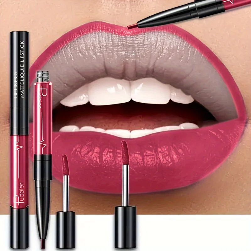 Waterproof Long Lasting Lip Liner Pencil, High Pigment Smooth Matte Lip Liner, Sweatproof Non-Fading Lip Contour Makeup
