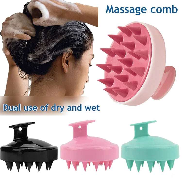 2-in-1 Silicone Scalp Massager & Shampoo Brush - Painless Hair Growth Stimulator for Shower, Gentle Head Spa Tool