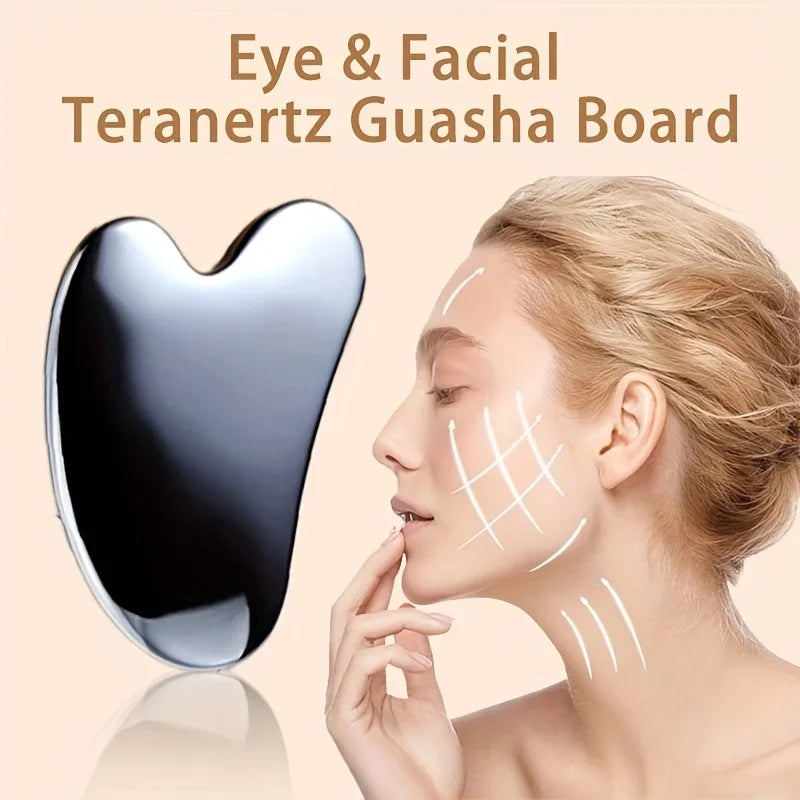 Thick Stainless Steel Dolphin Gua Sha Facial Tool - Fragrance-Free, Battery-Free Eye & Face Massage Board for Deep Tissue Pressu