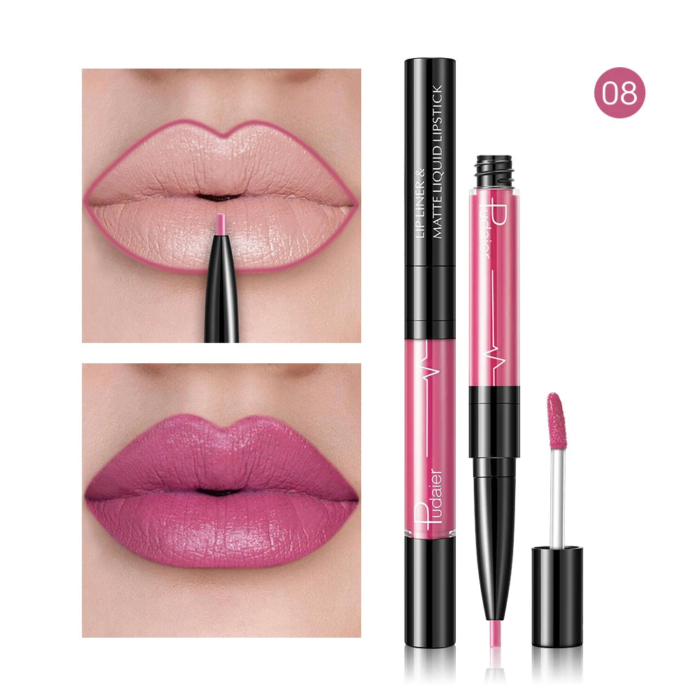Waterproof Long Lasting Lip Liner Pencil, High Pigment Smooth Matte Lip Liner, Sweatproof Non-Fading Lip Contour Makeup