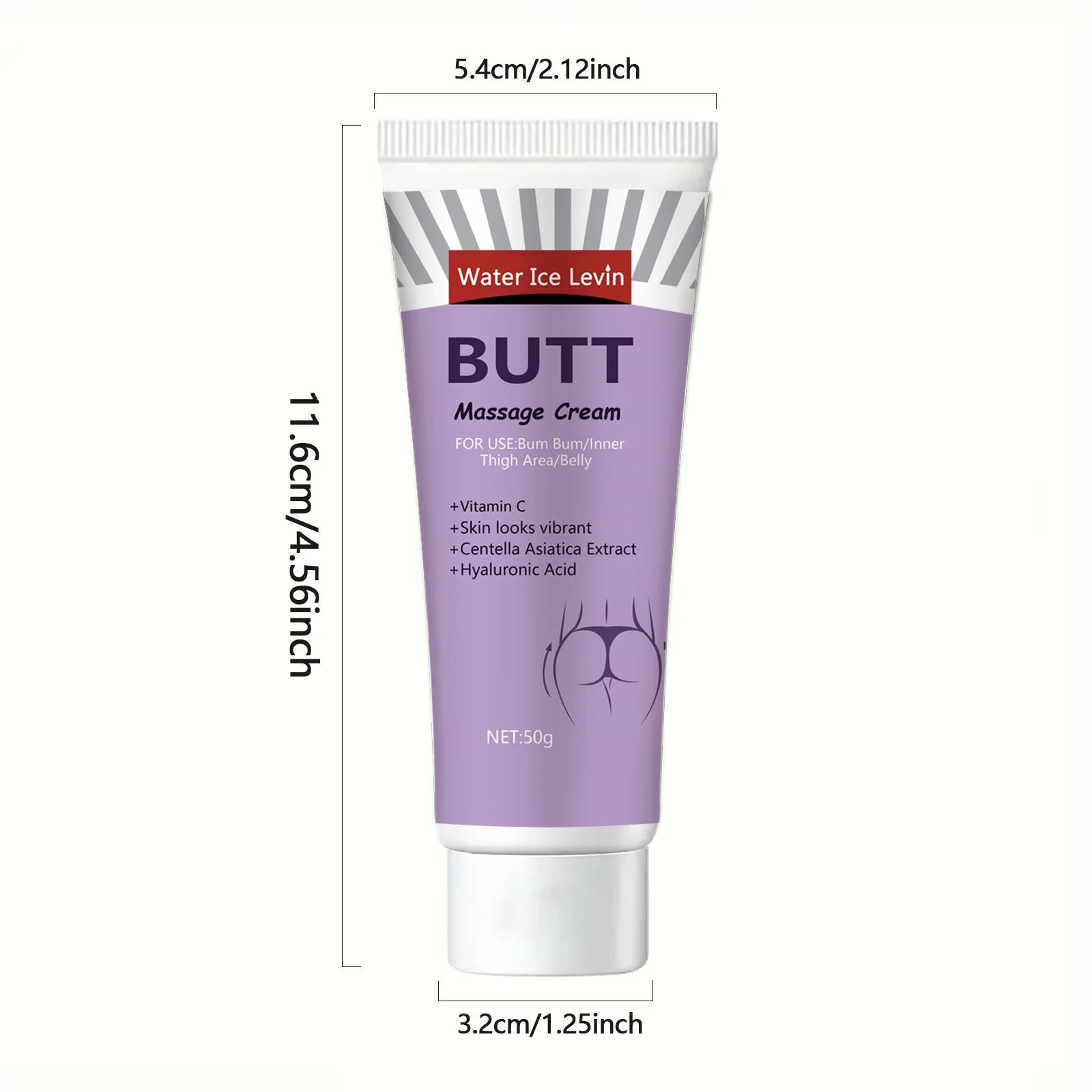 Hip cream with glycerin, vitamin C and hyaluronic acid for all skin types